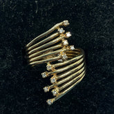 Ladies 9ct With Diamond stone Solid Gold Ring Size -7/ Size M/ 13-53